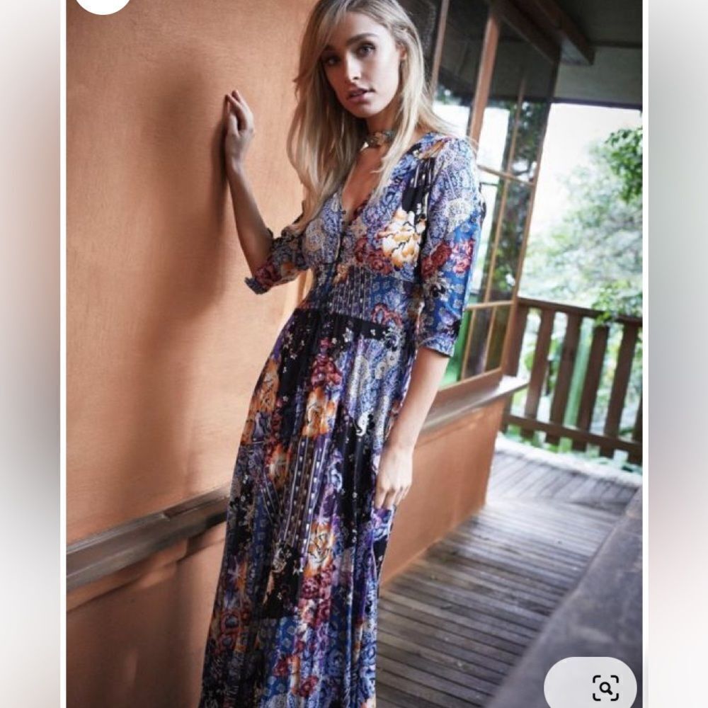 Anthropologies JAASE Boho Floral Maxi Dress size XS